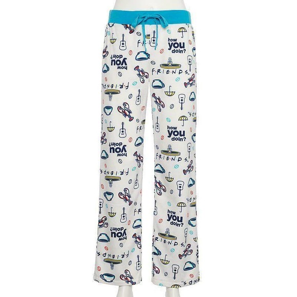 Warner Bros Other - FRIENDS Central Perk Cozy Soft Fleece Pajama Lounge Pants Turquoise Blue XXL. M